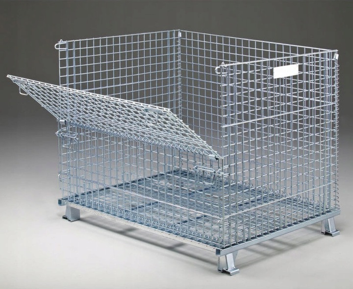 Kôš paletový drôtený, samostatne stojací, skladací. Rozmer 100x80x89 cm. Nosnosť 500 kg.