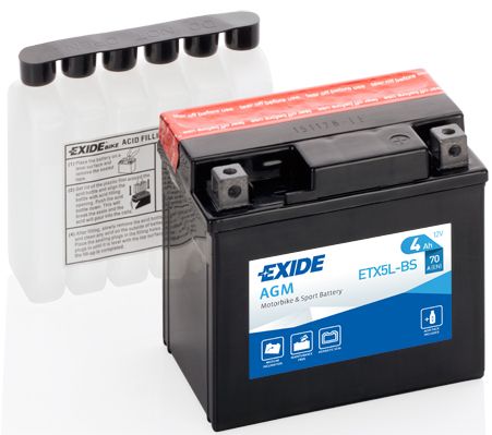 Akumulátor EXIDE moto 12V/ 4Ah/70A +P 