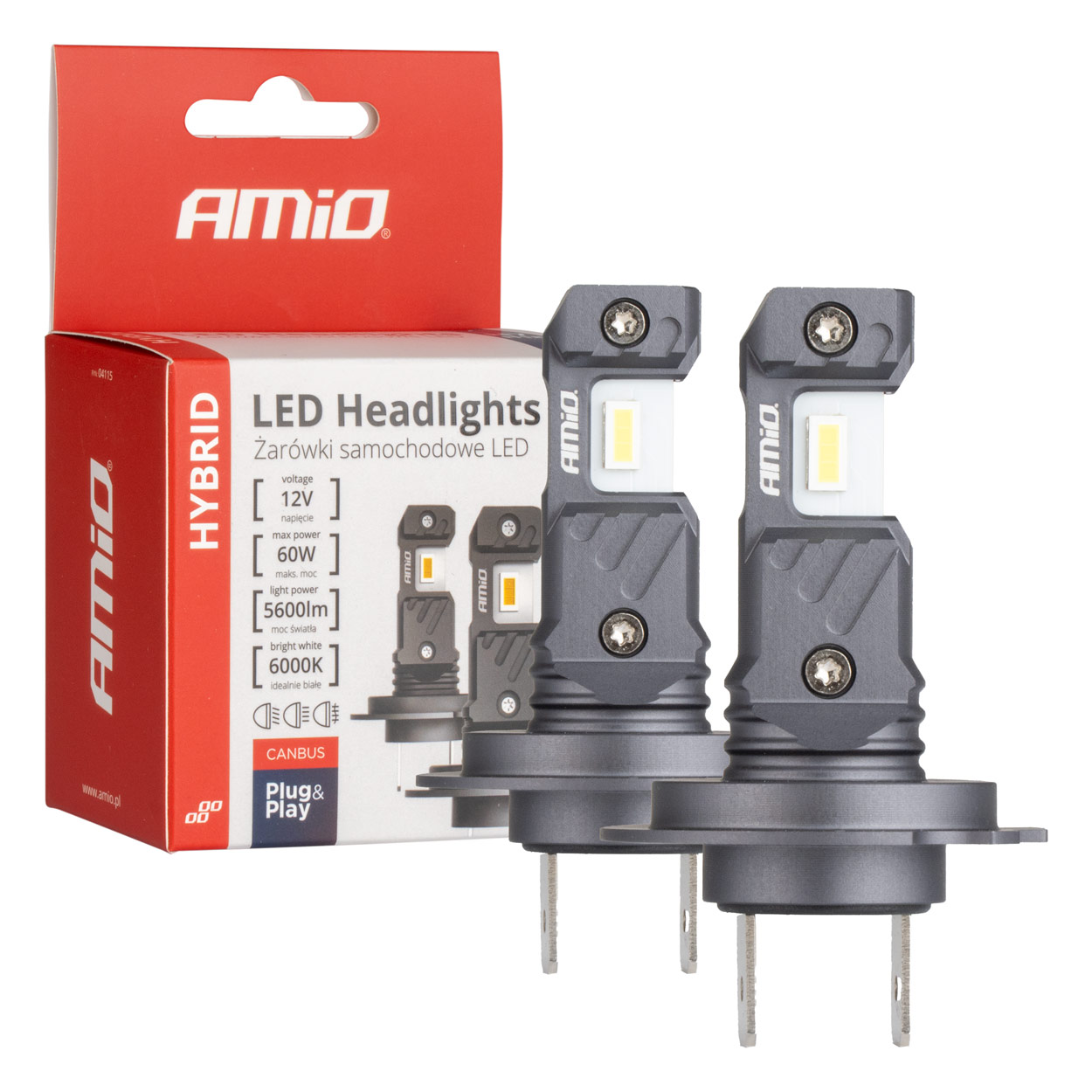 Žiarovka LED AMIO H7/12V Hybrid 600K 2-ks