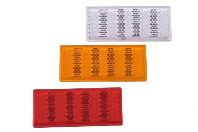 Odrazka obdĺžniková lepiaca 95x45 červená