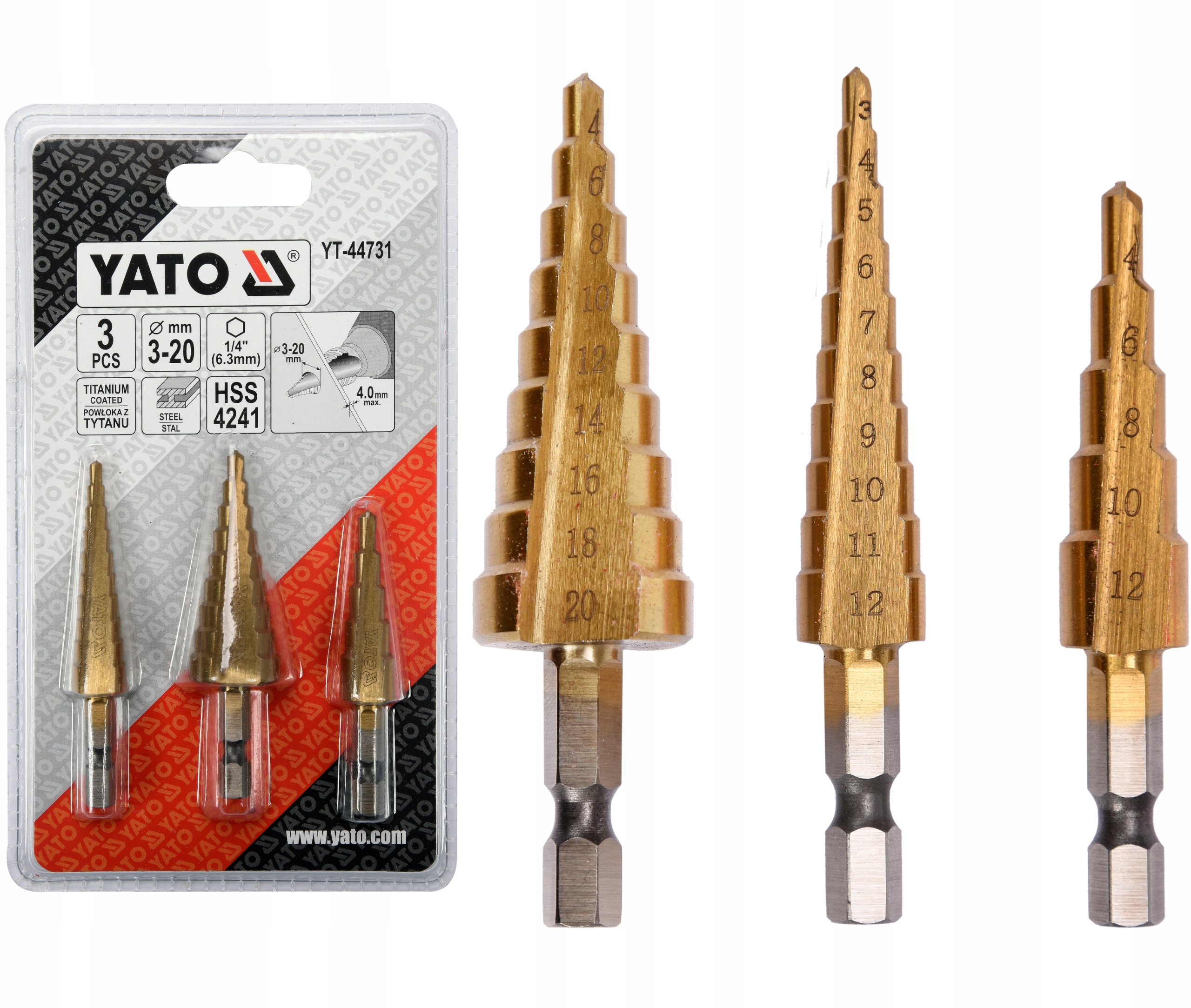 Vrtáky na kov   3-ks stupňové